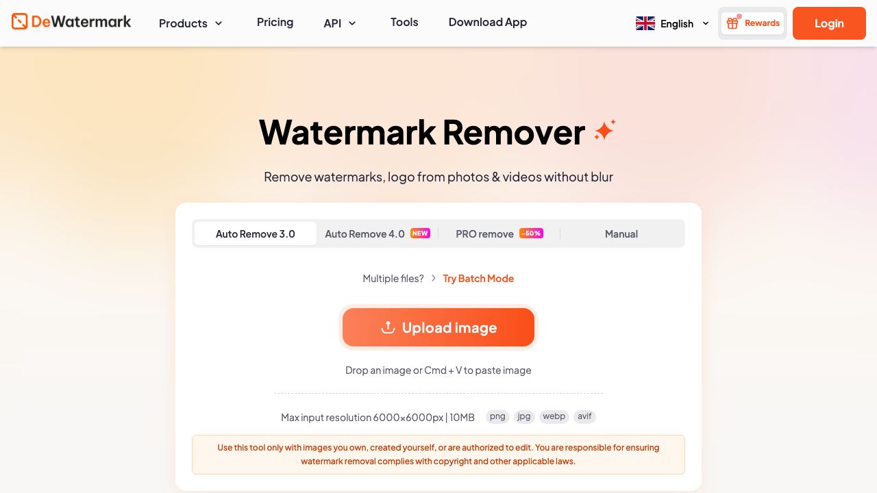 Dewatermark.AI 网站截图