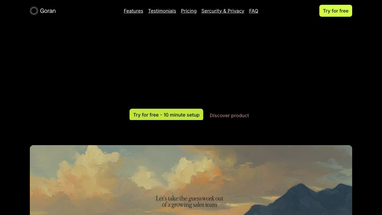 Goran AI website screenshot