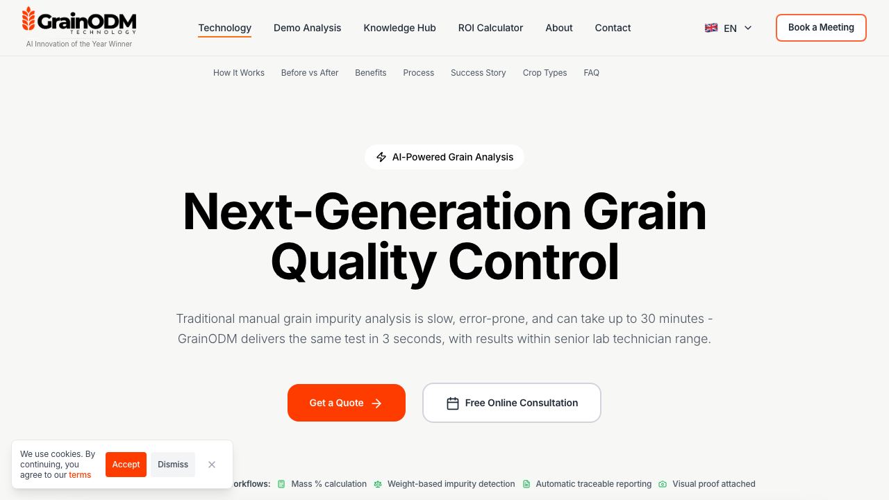 GrainODM 网站截图