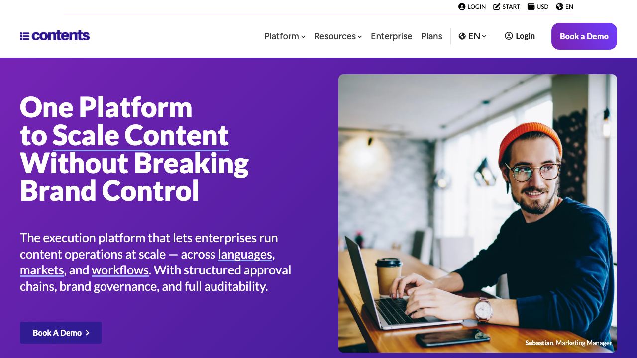 Contents.com 网站截图