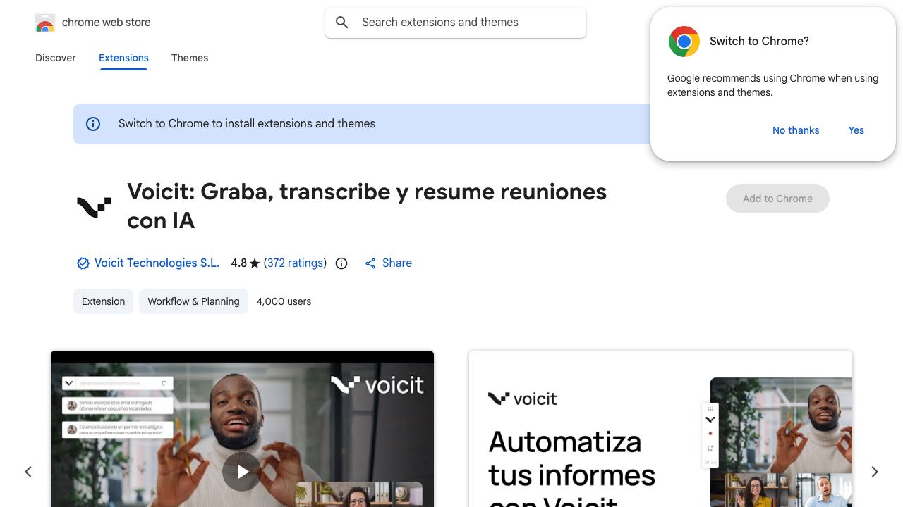 Voicit: Resumen reunión IA y notas online 网站截图