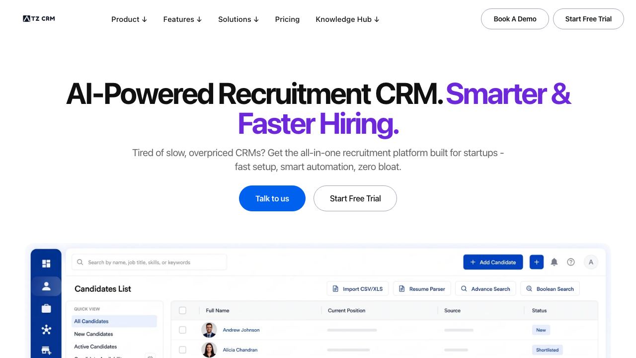 ATZ CRM 网站截图