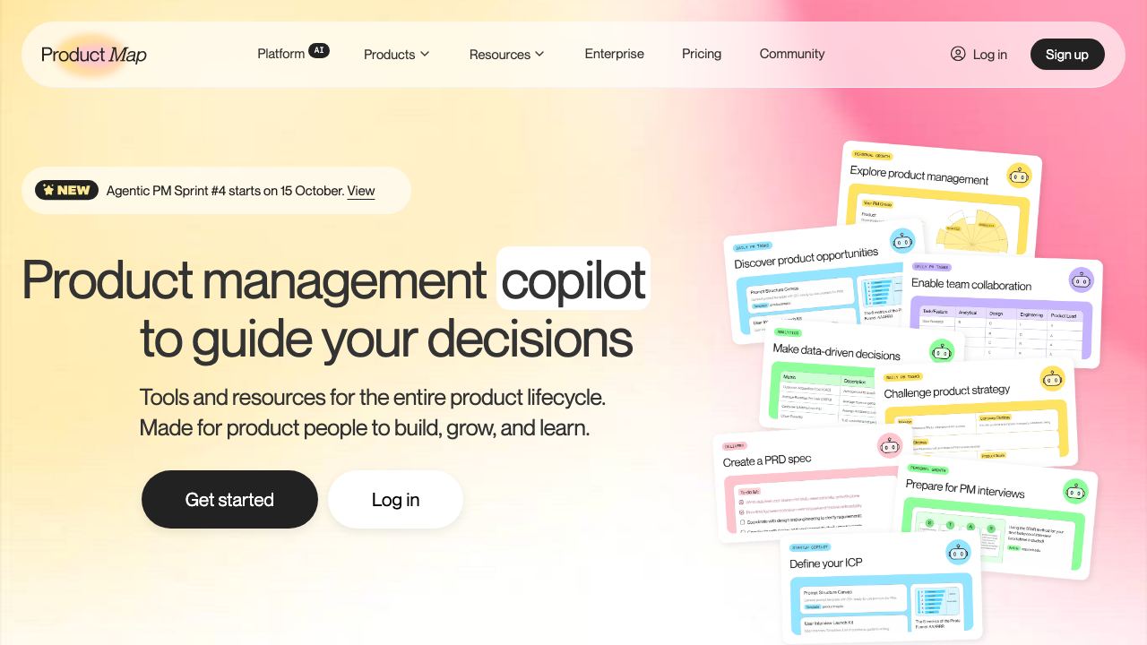 Product Map website screenshot
