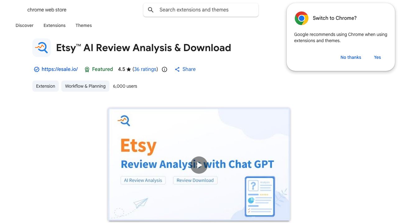 Etsy™ AI Review Analysis & Download 网站截图