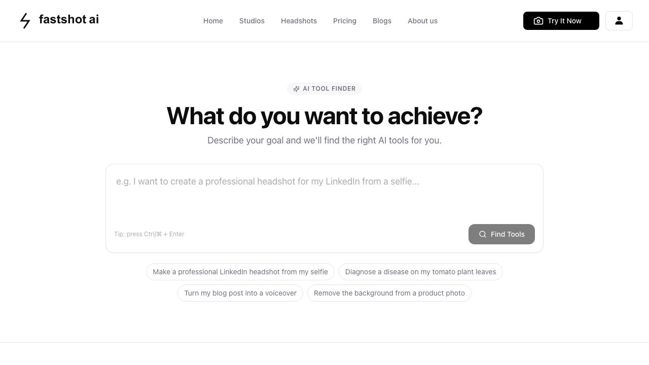 FastShotAI - Free AI Headshot Generator 网站截图