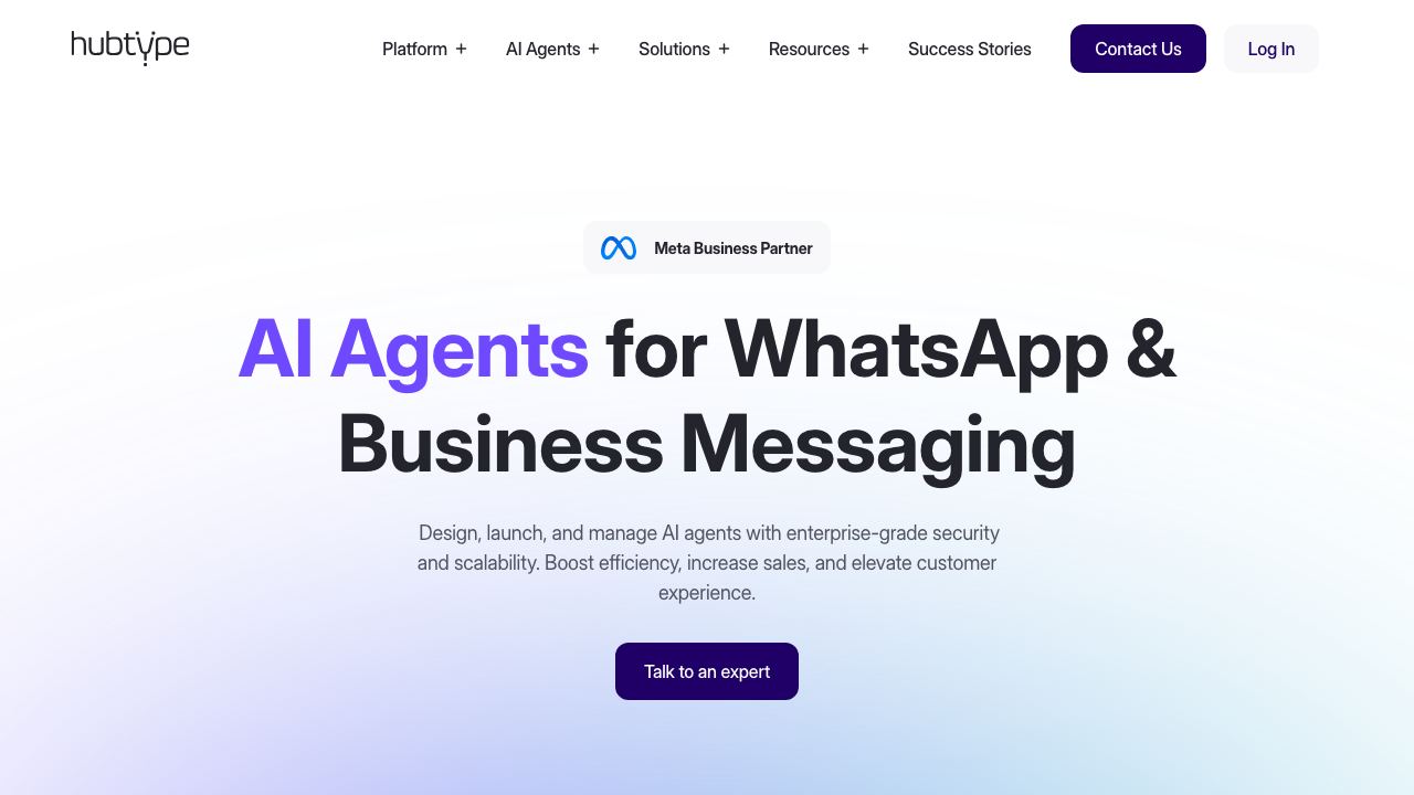 Hubtype website screenshot