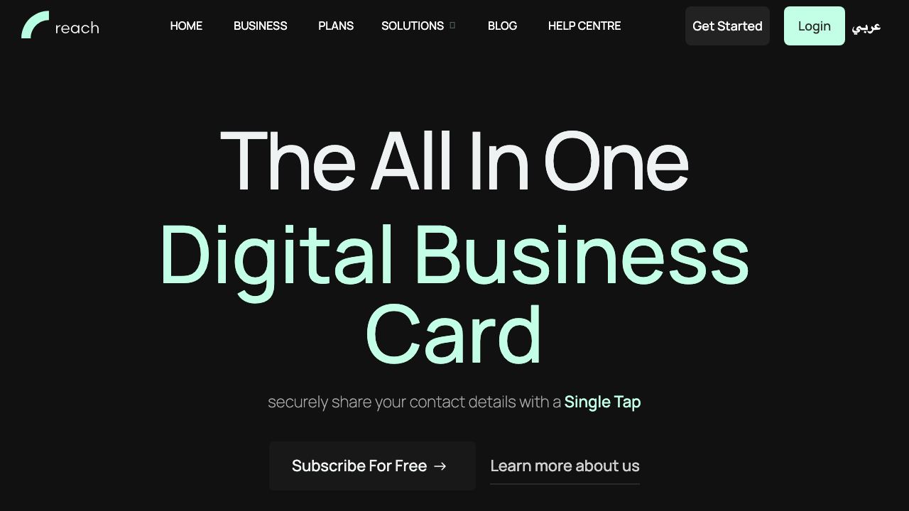 Reach Cards website screenshot