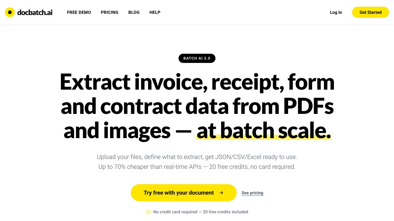 DocBatch.ai 网站截图