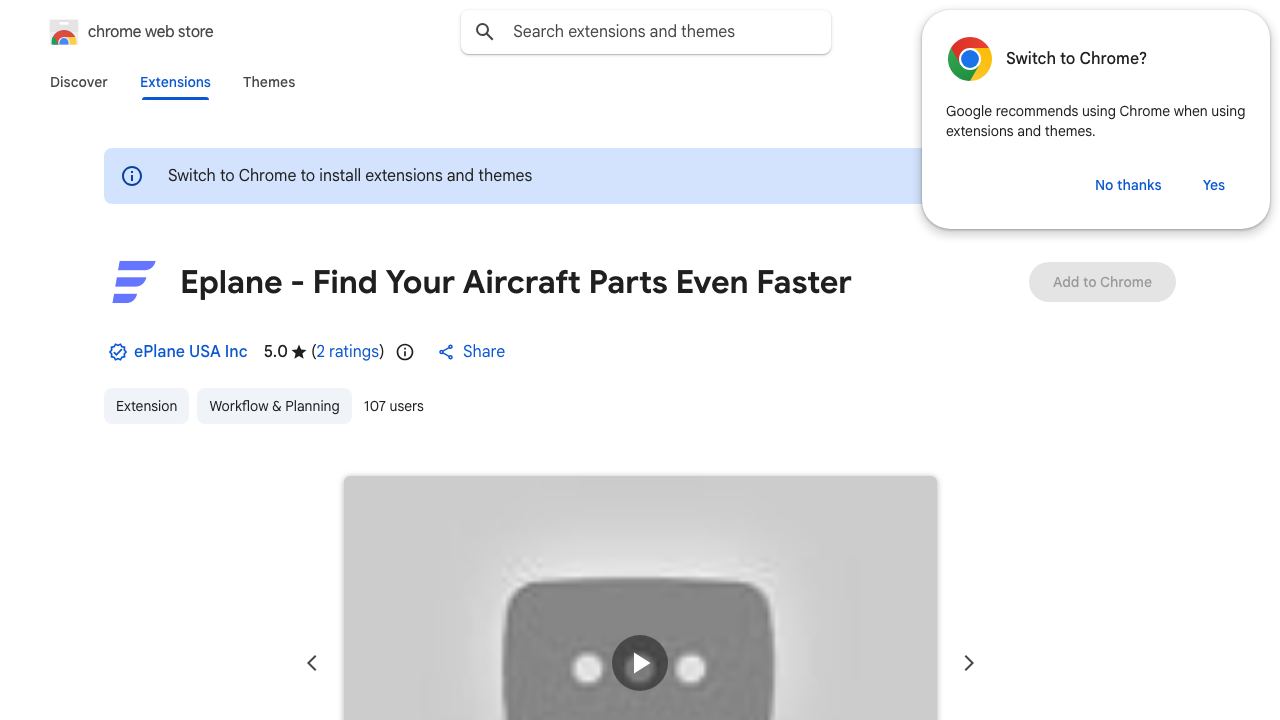 Eplane - Find Your Aircraft Parts Even Faster 网站截图