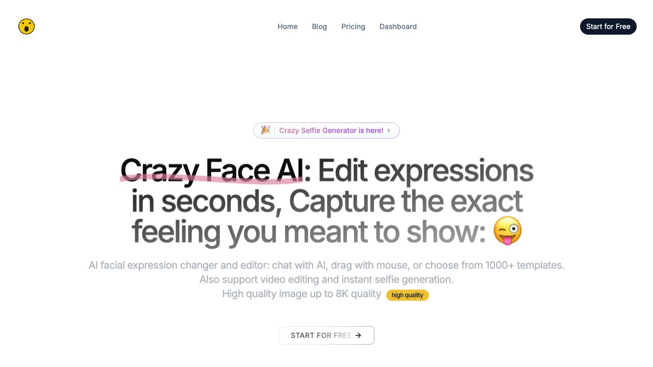 CrazyFace website screenshot