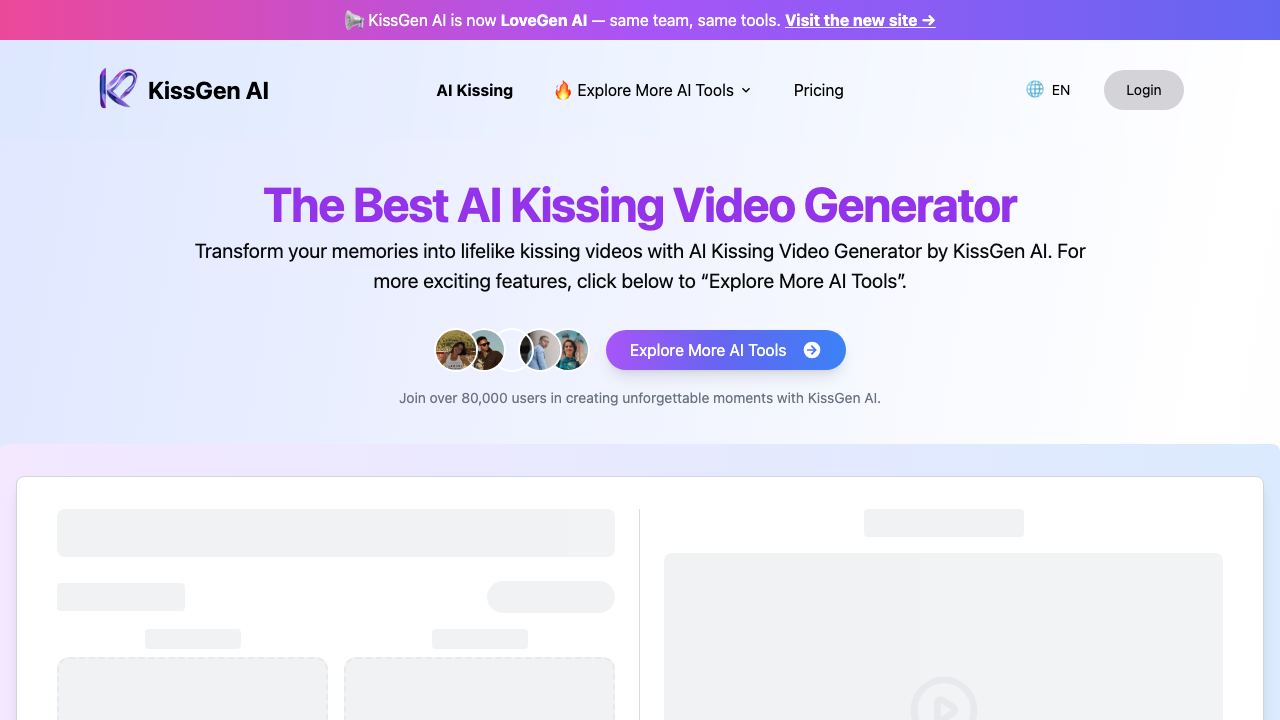 Kissgen AI 网站截图