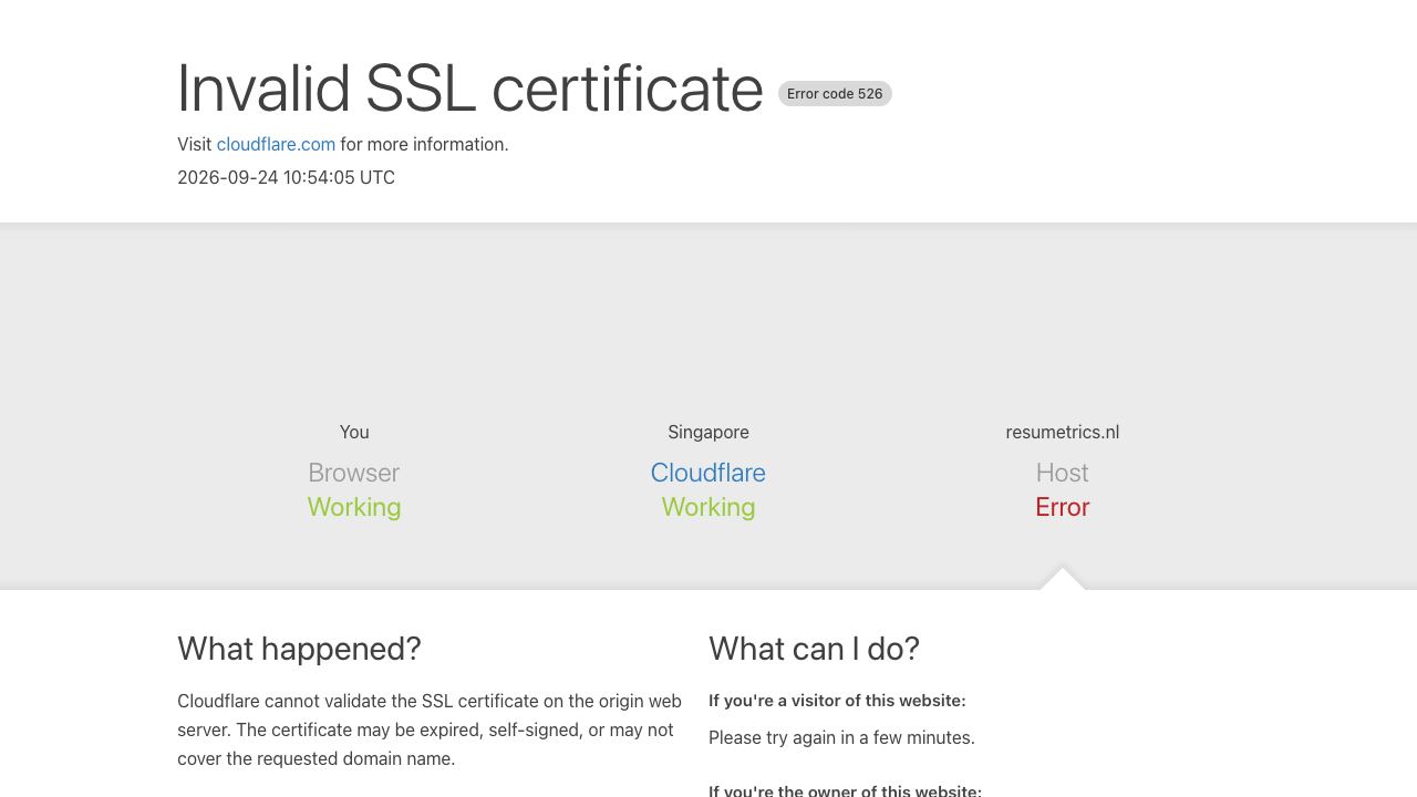 ResuMetrics 网站截图
