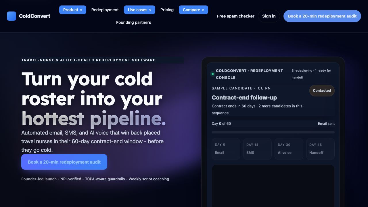 ColdConvert website screenshot