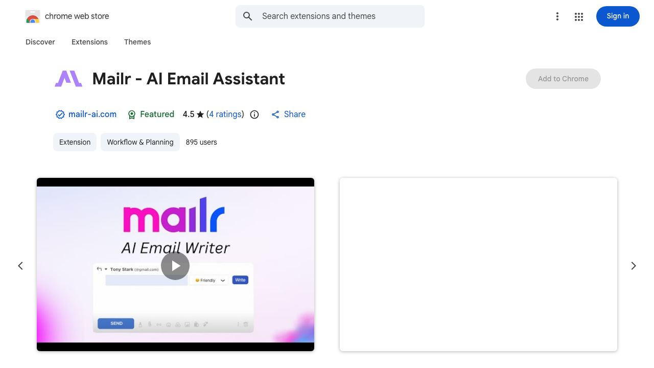 Mailr - AI Email Assistant website screenshot