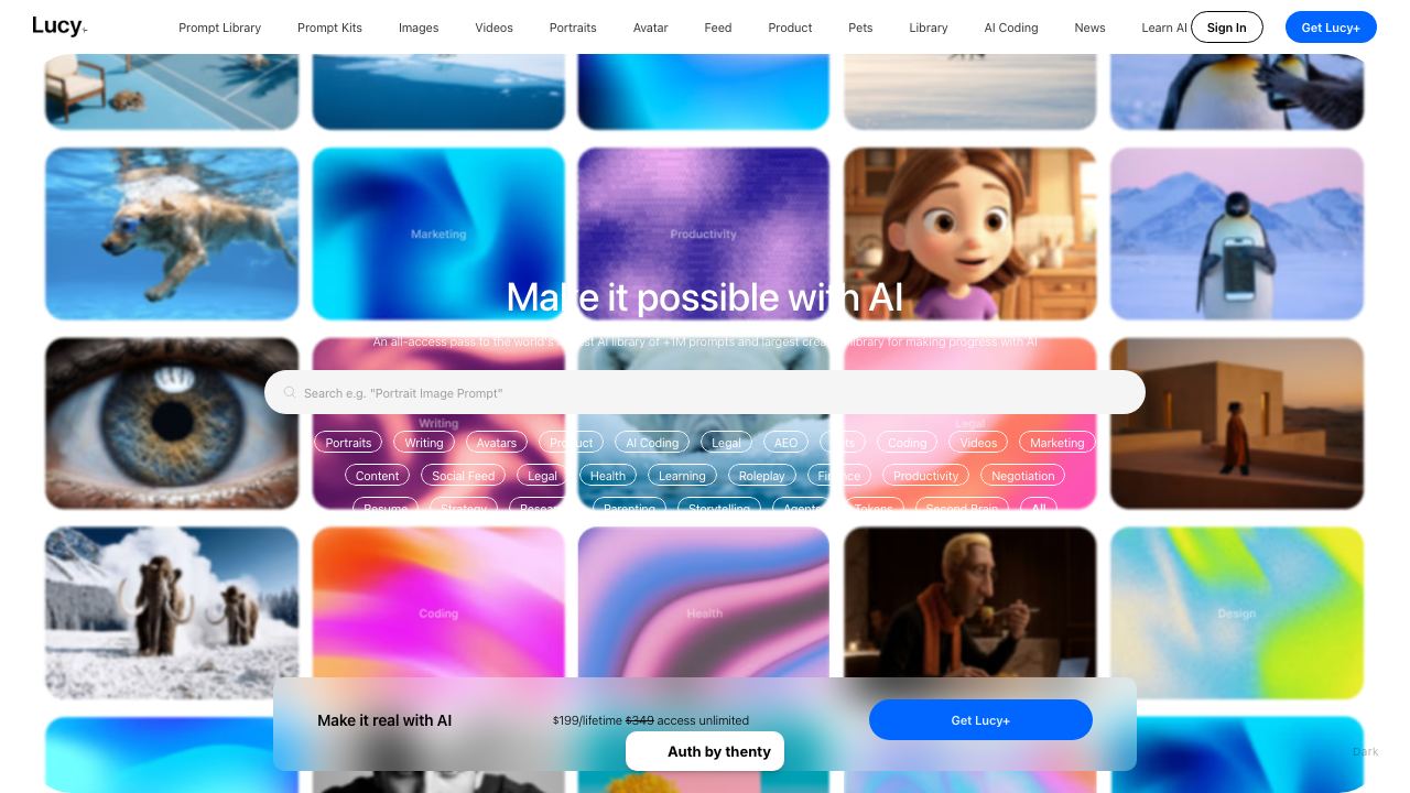 TopFreePrompts by LucyBrain 网站截图