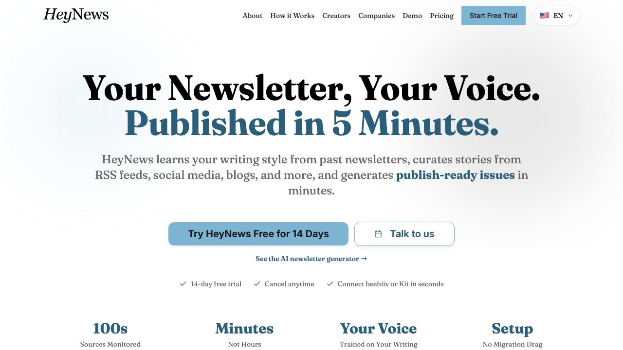 HeyNews 网站截图
