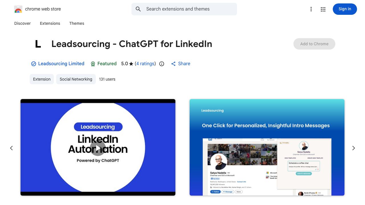 Leadsourcing - ChatGPT for LinkedIn 网站截图