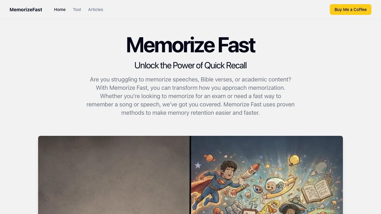 MemorizeFast website screenshot