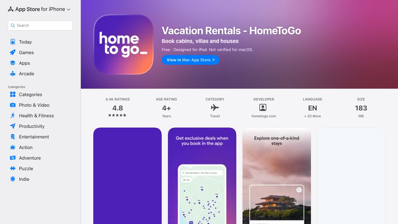 HomeToGo AI Mode 网站截图