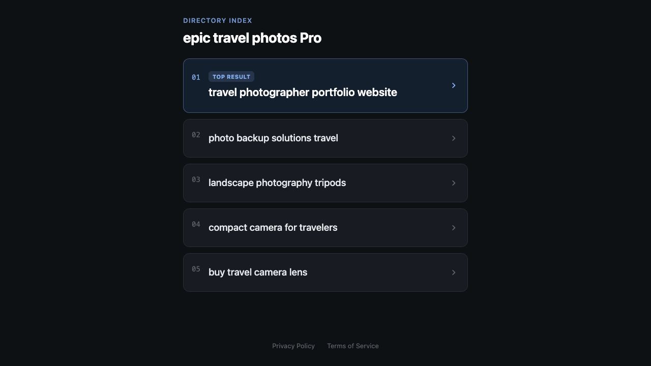 Epic AI Travel Photos 网站截图