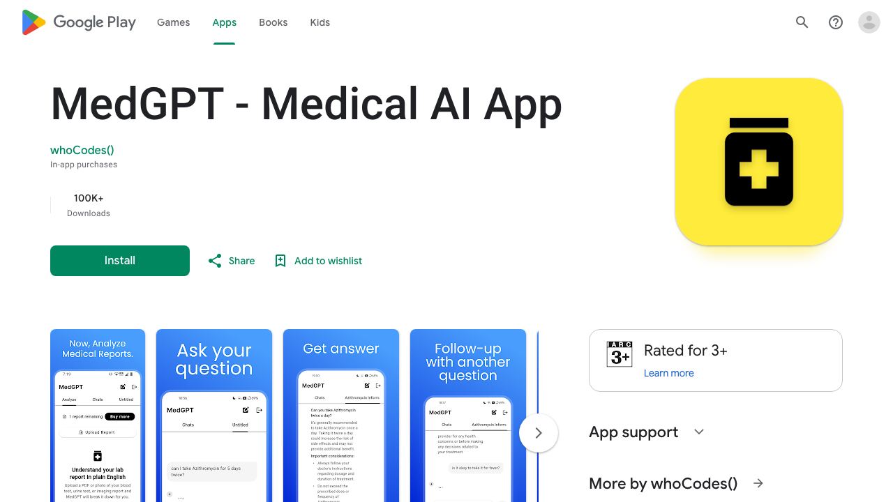 MedGPT - AI Medication Guide 网站截图
