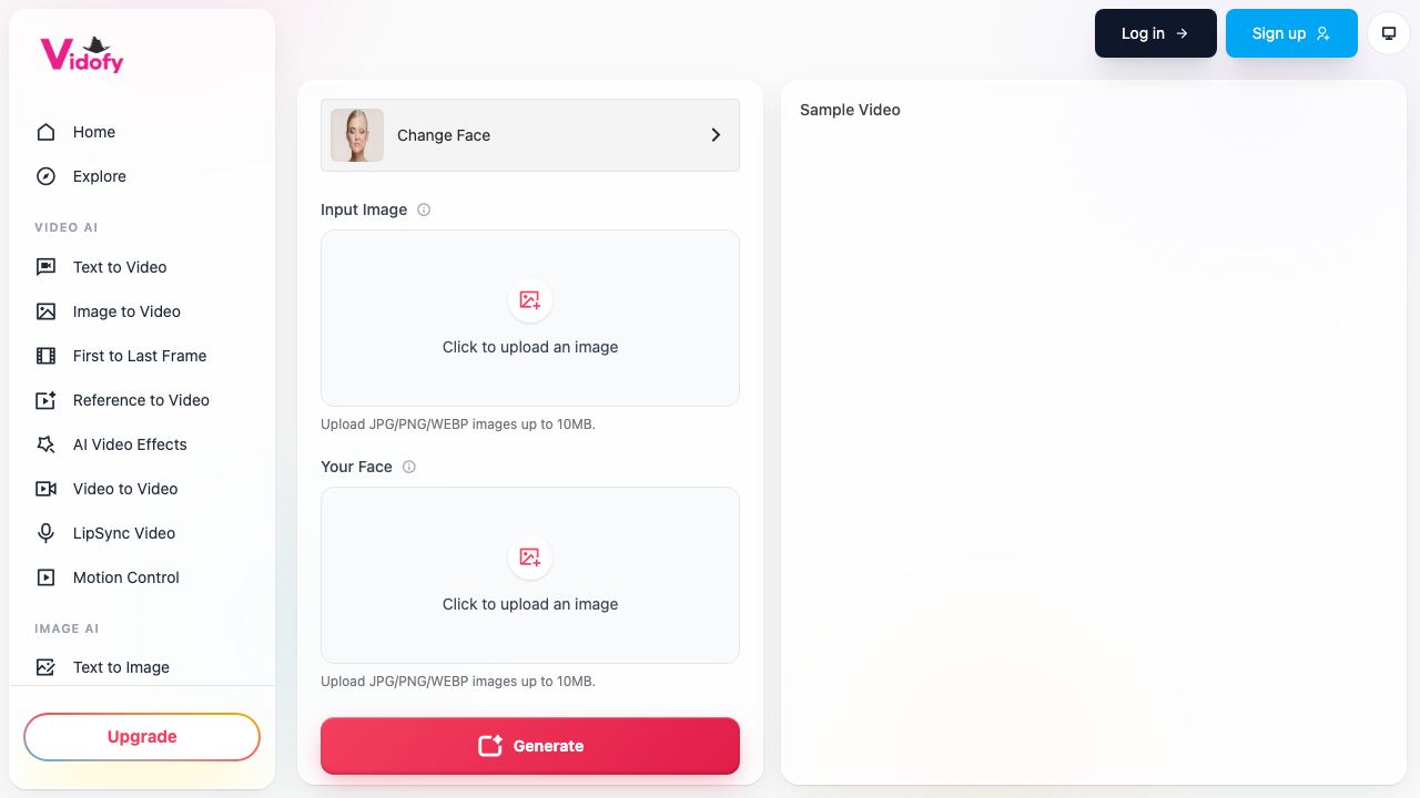 ChangeFace.AI 网站截图