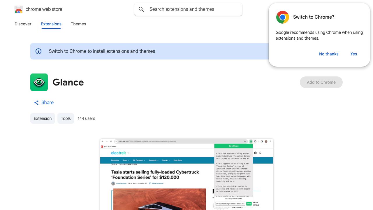 Glance 网站截图
