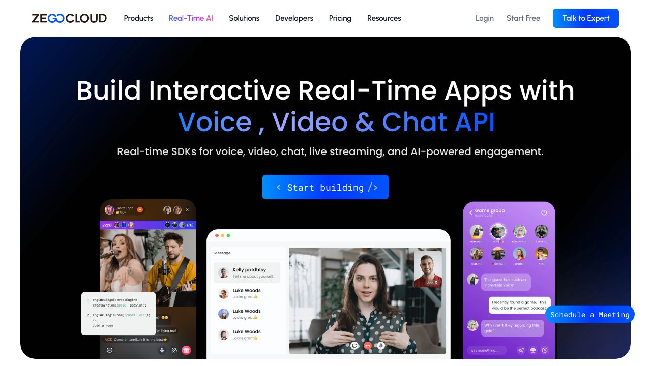 ZEGOCLOUD 网站截图