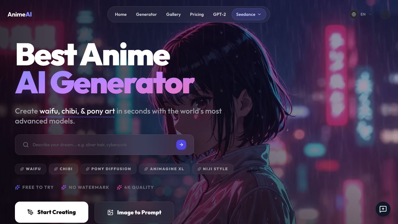 AnimeAI- 网站截图