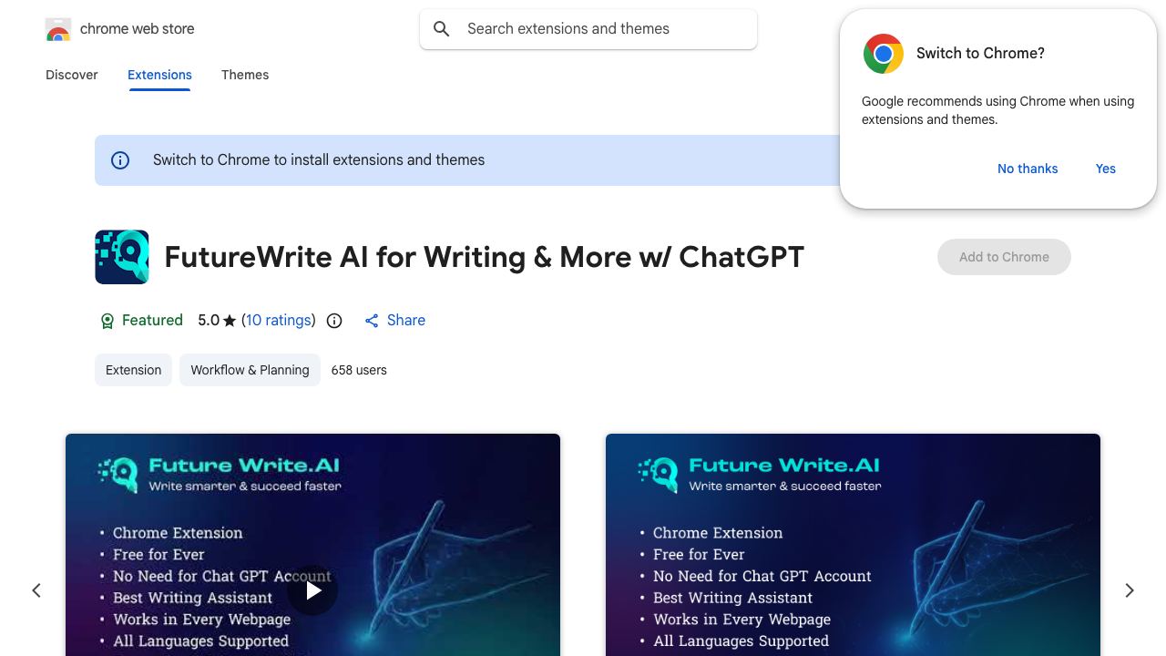FutureWrite AI for Writing & More w/ ChatGPT 网站截图