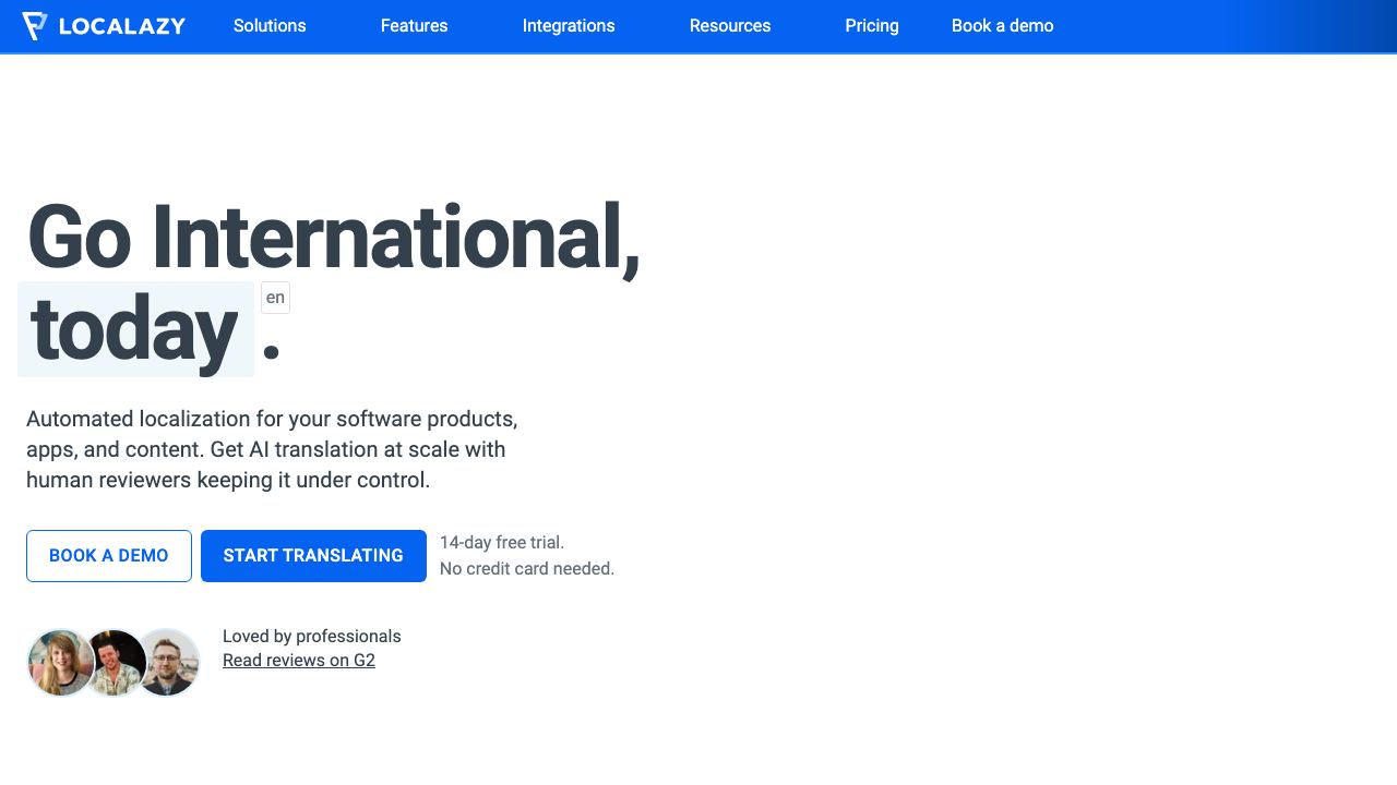 Localazy 网站截图