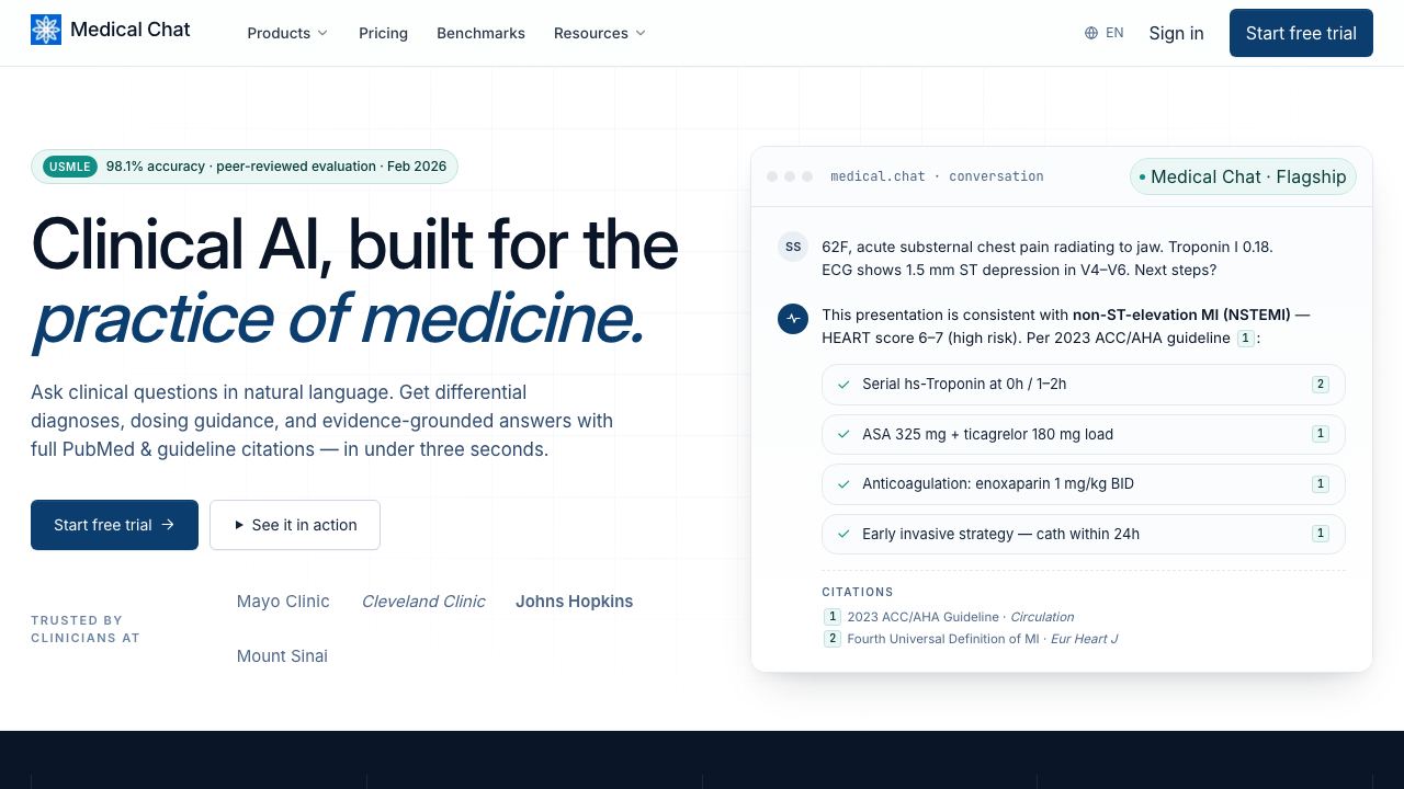 Medical Chat website screenshot