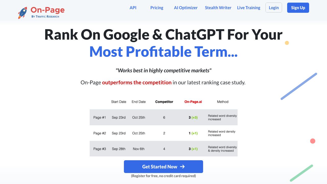On-Page.ai website screenshot