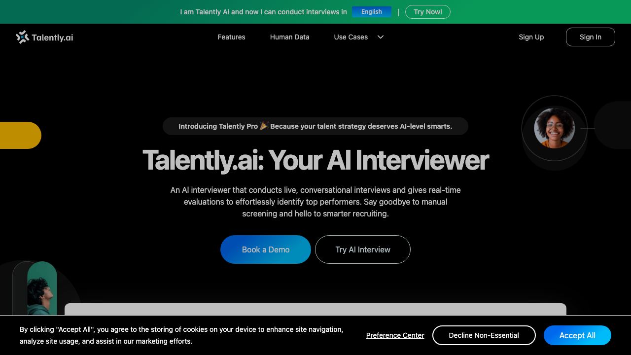 Talently.ai 网站截图