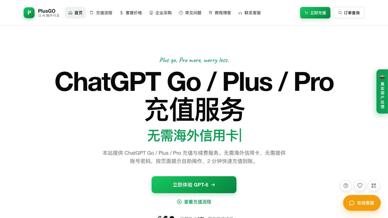 PlusGO 网站截图