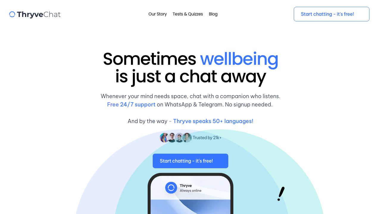 Thryve Chat 网站截图