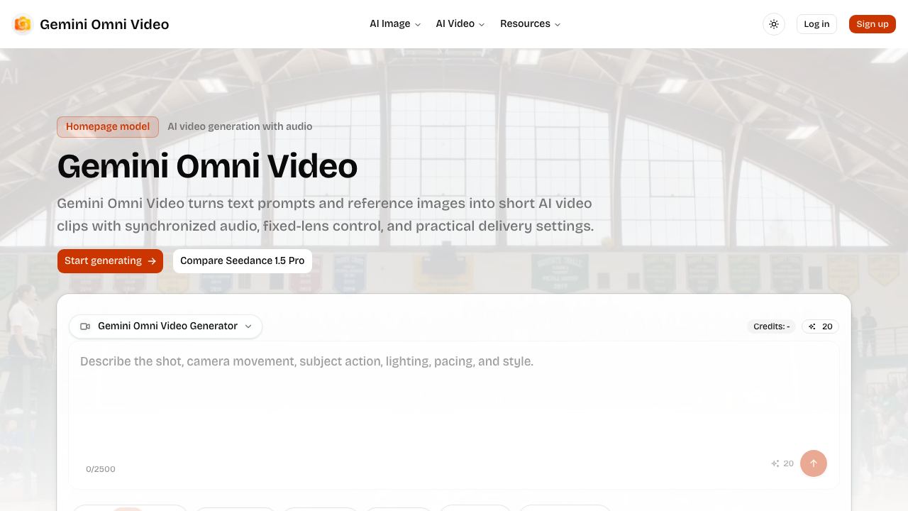 Gemini Omni Video - 2 website screenshot