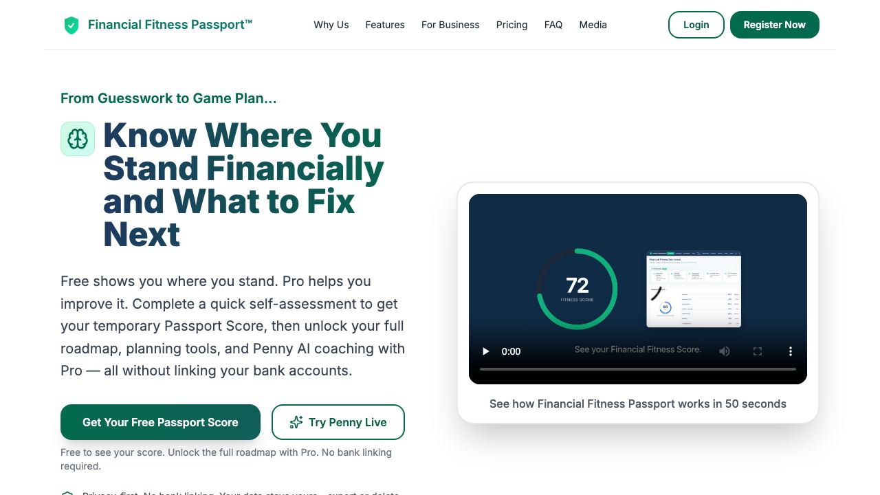 Financial Fitness Passport 网站截图