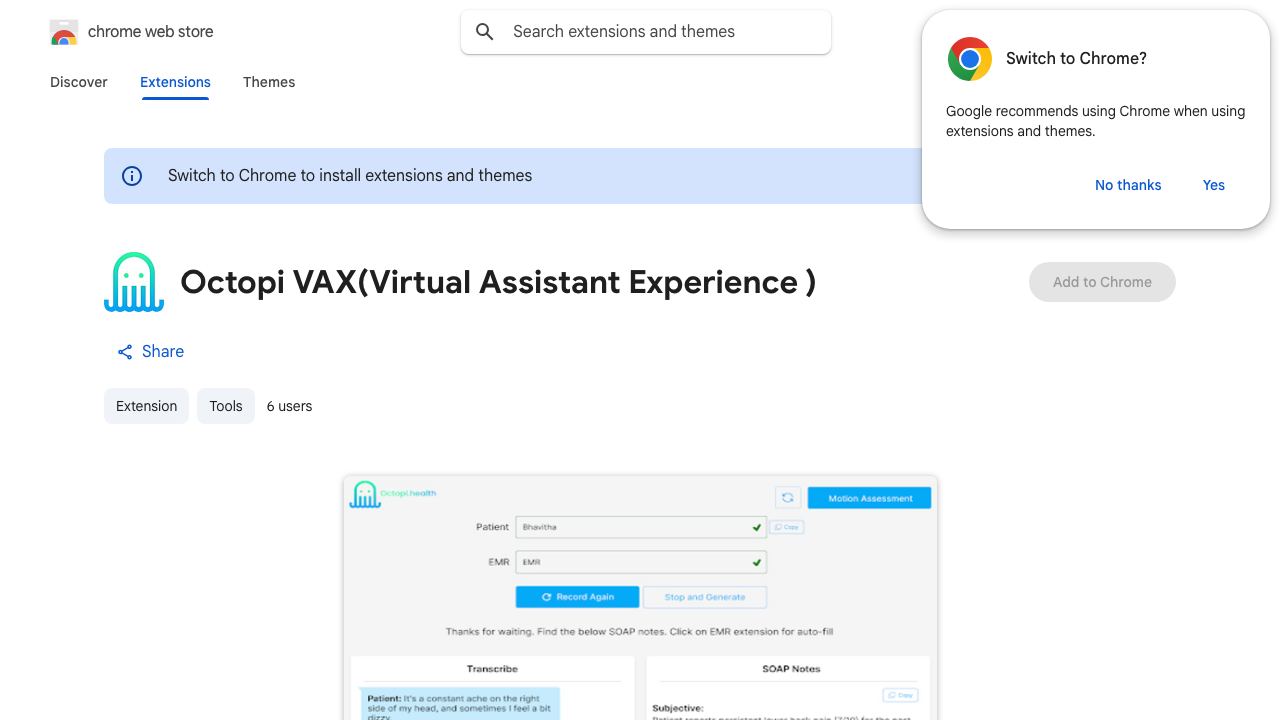 Octopi VAX(Virtual Assistant Experience ) 网站截图