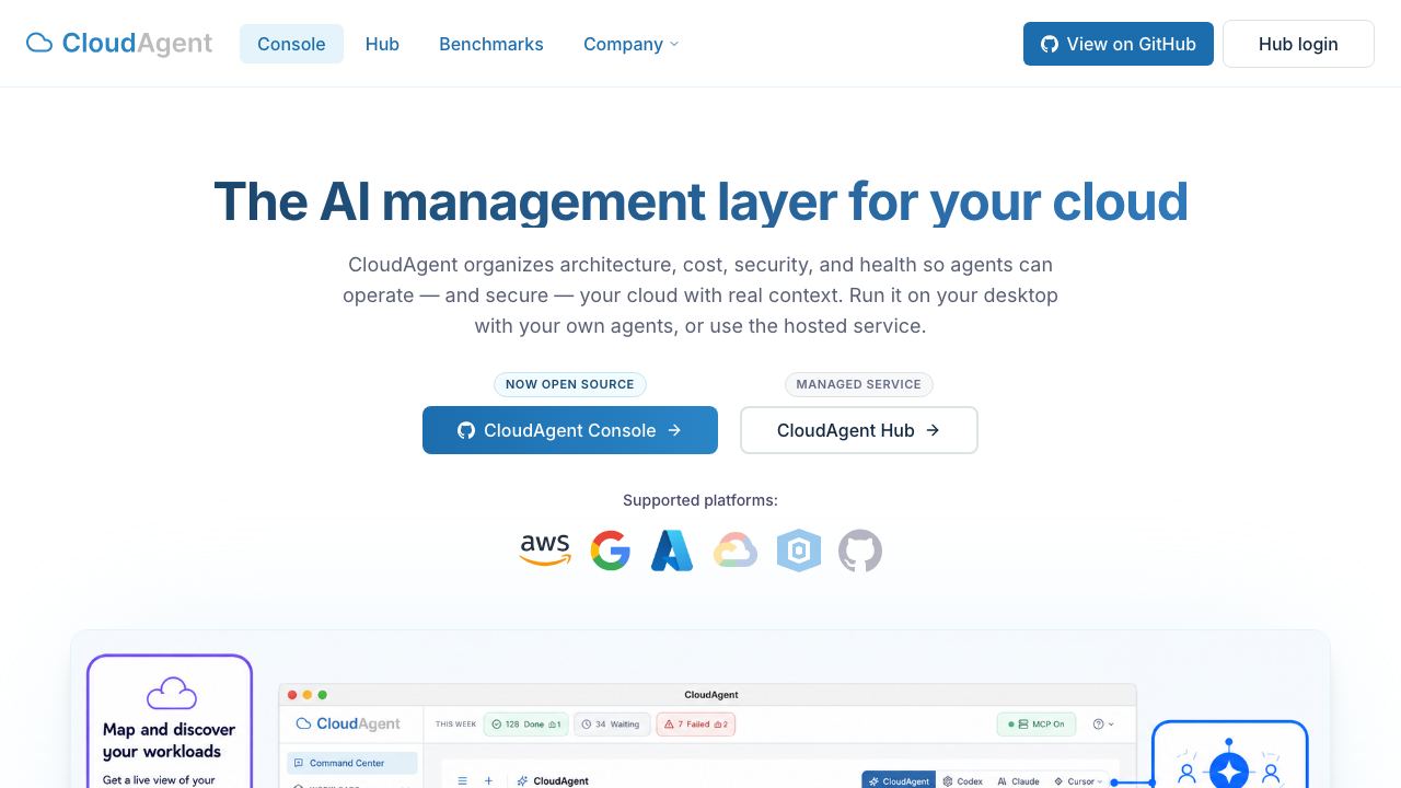 CloudAgent website screenshot