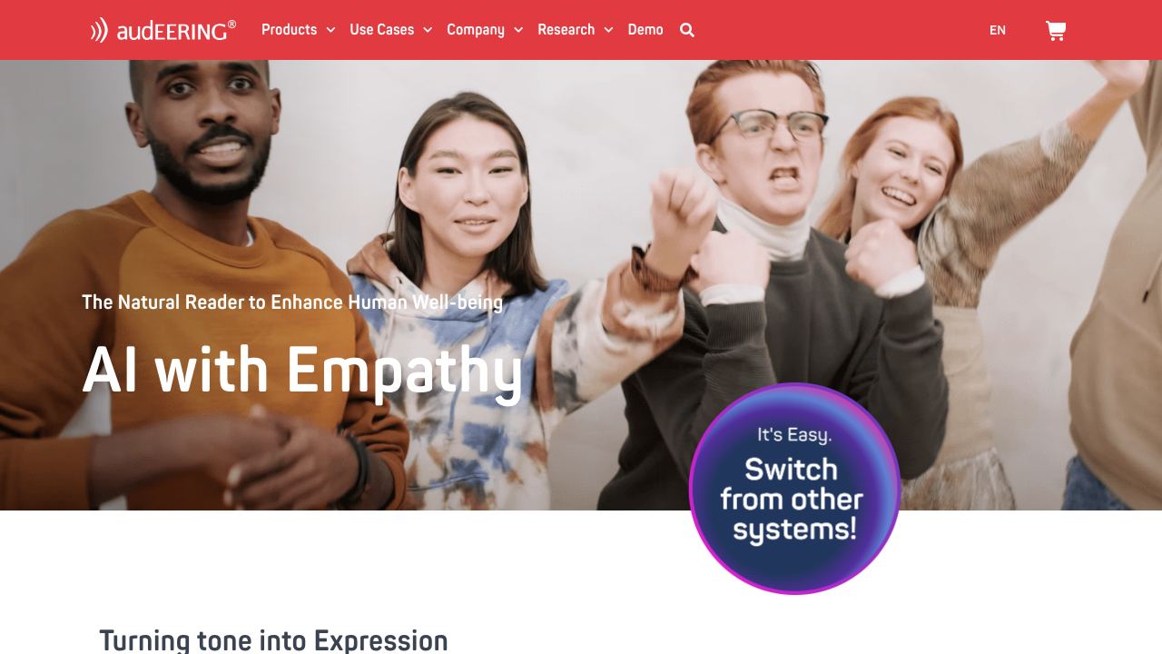 audeering.com website screenshot