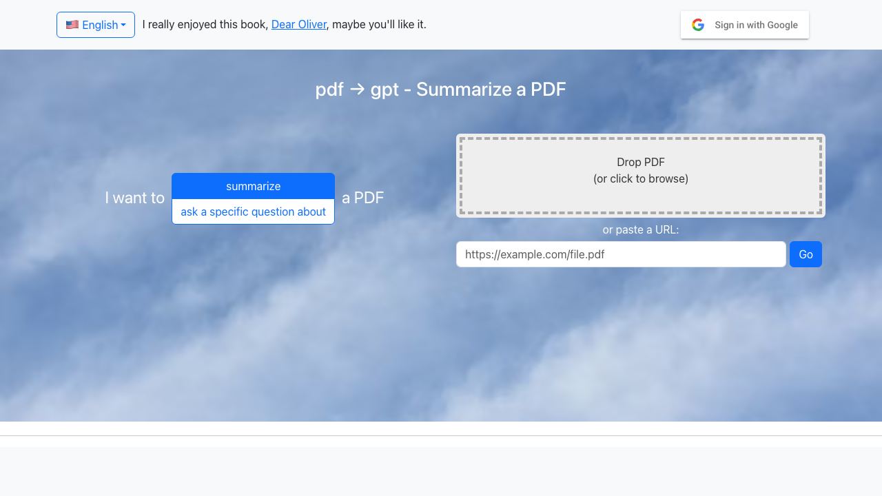 pdf2gpt 网站截图