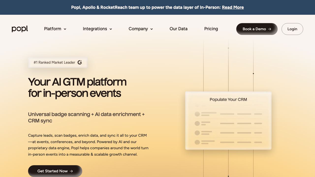 Popl website screenshot