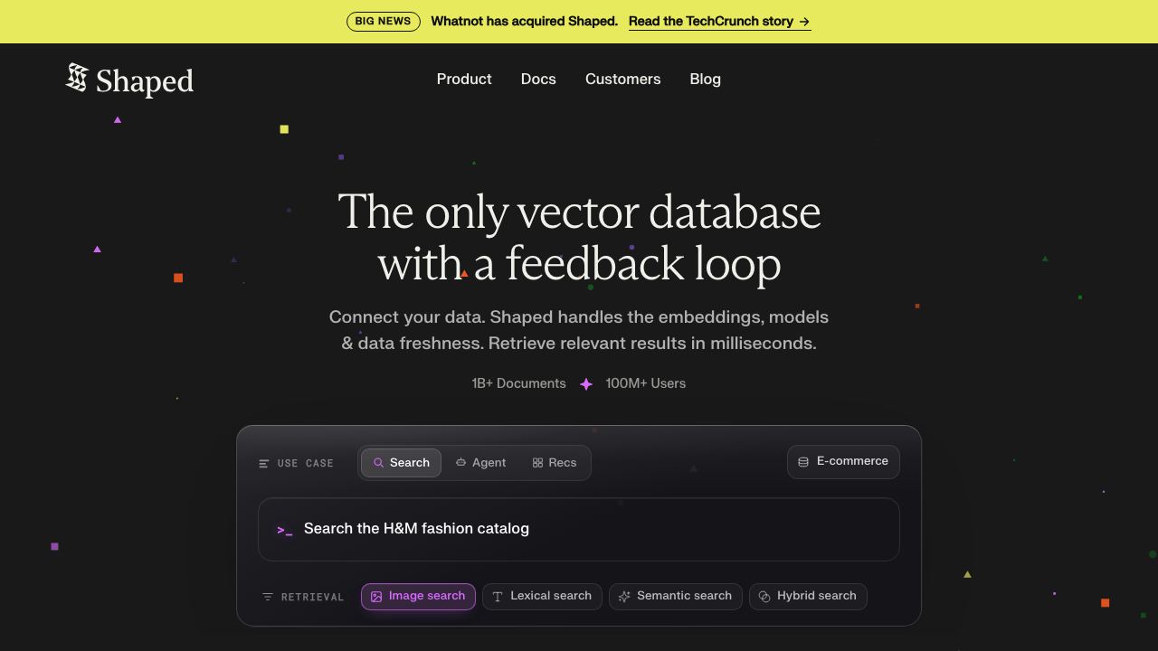 Shaped website screenshot
