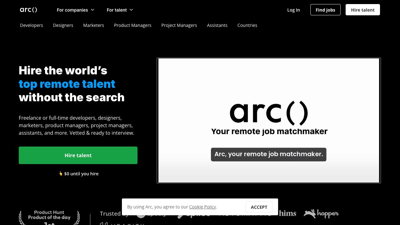 Arc 网站截图