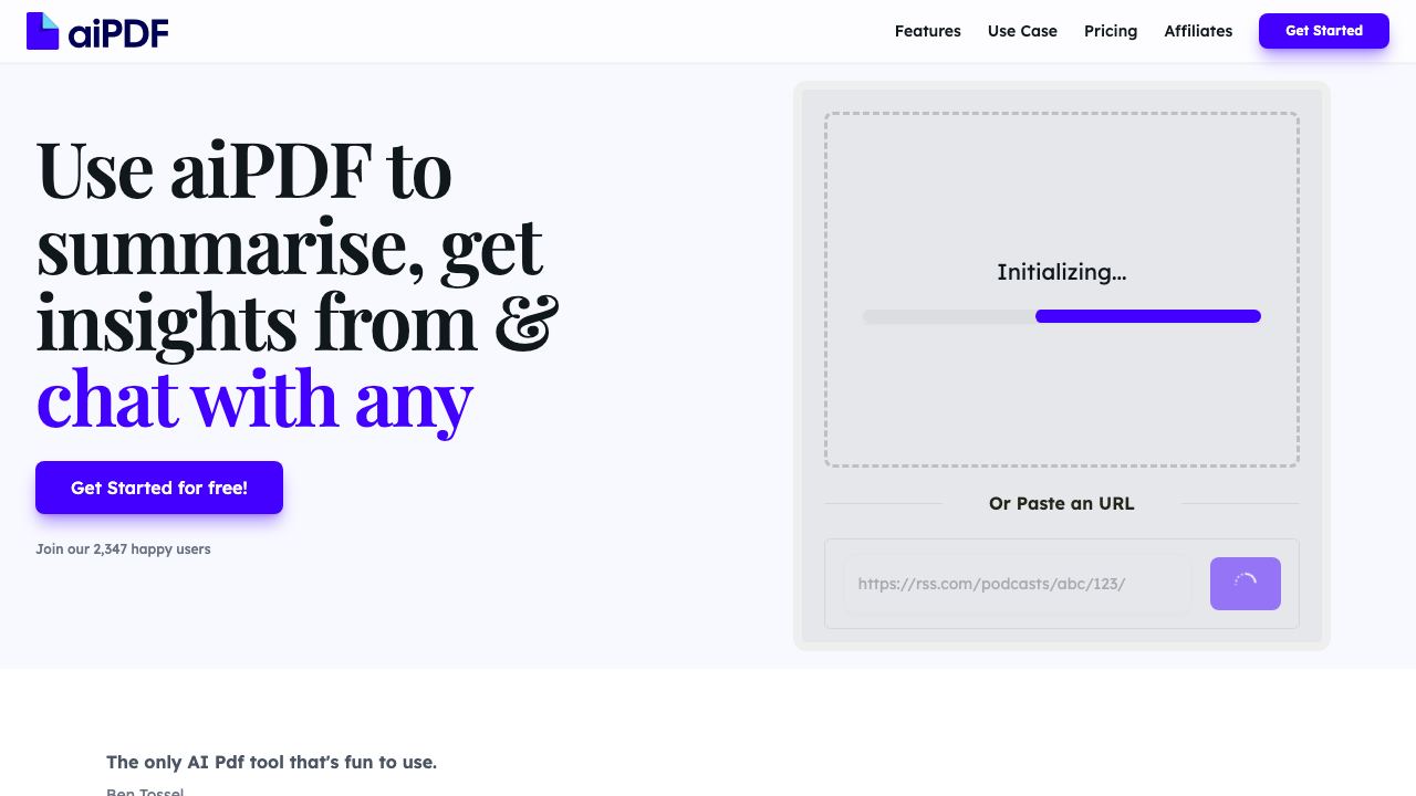 aiPDF website screenshot