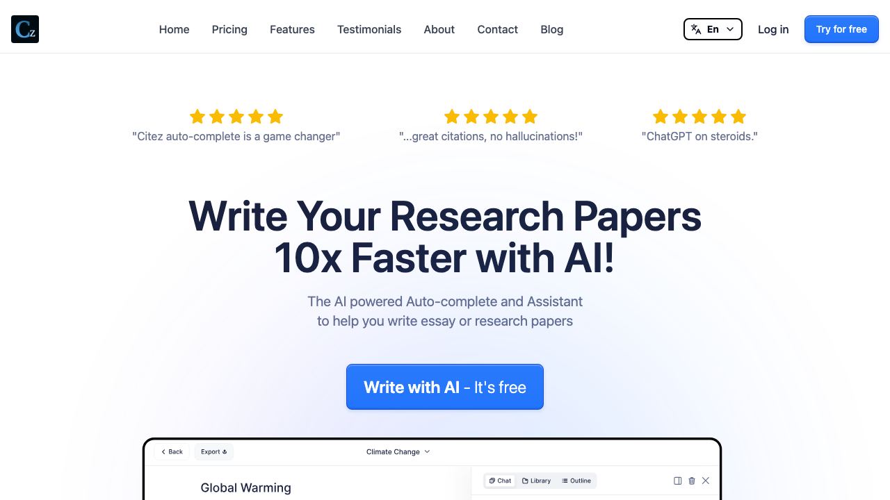 Citez.AI 网站截图