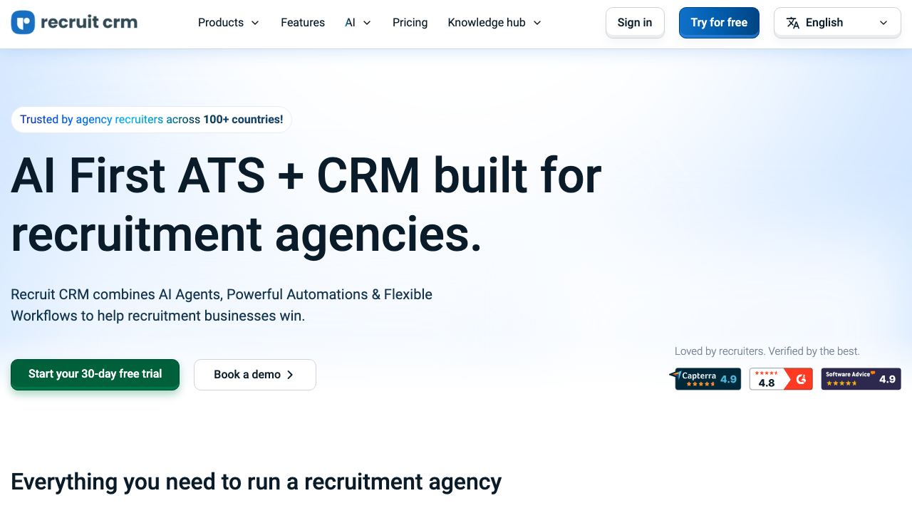 Recruit CRM 网站截图