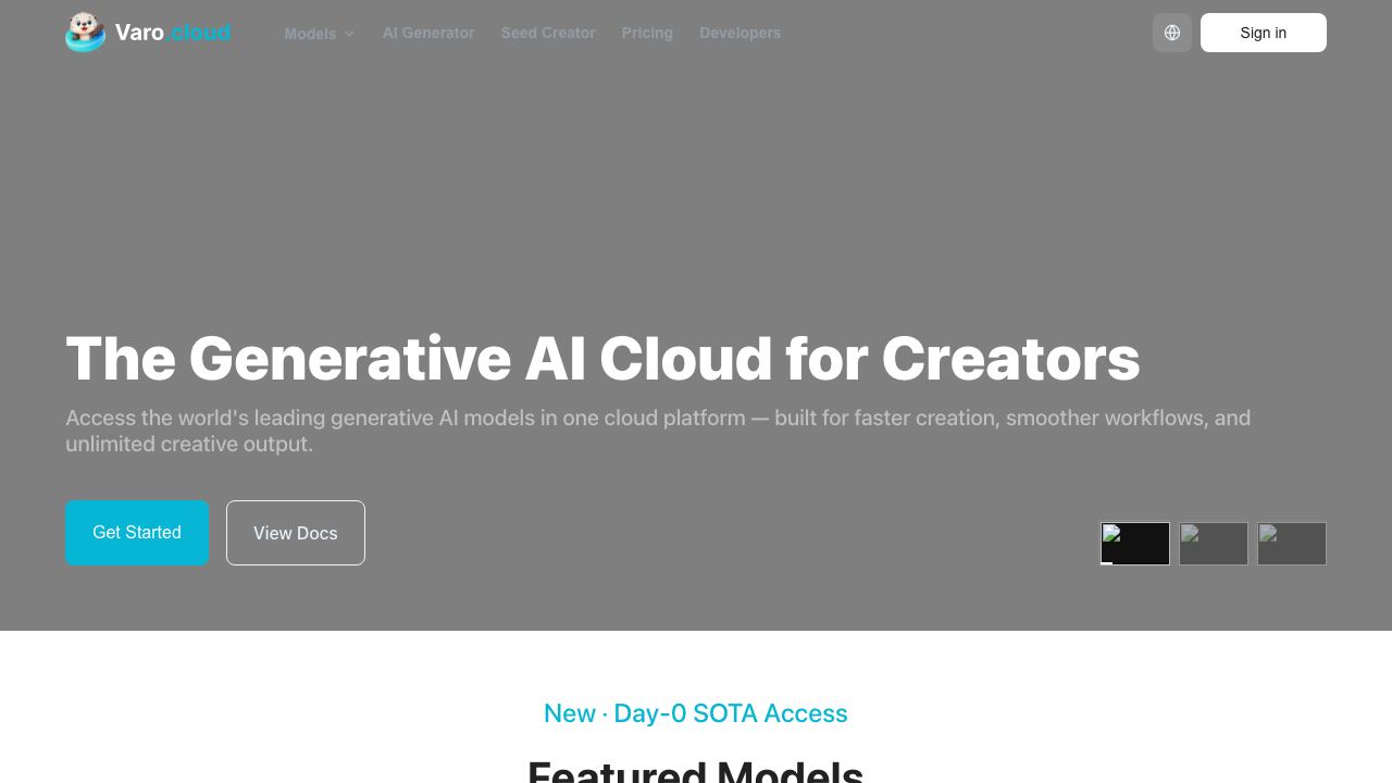 Varo Cloud 网站截图