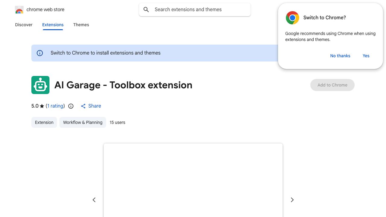 AI Garage - Toolbox extension 网站截图